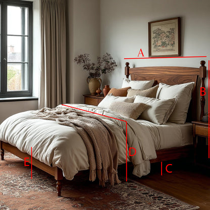 The Francis Walnut Bed Frame – Handcrafted Solid Wood Bed with Timeless Design