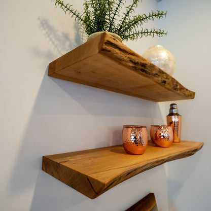 Live Edge Maple Wood Shelf – Handcrafted Natural Wall Shelf with Organic Design