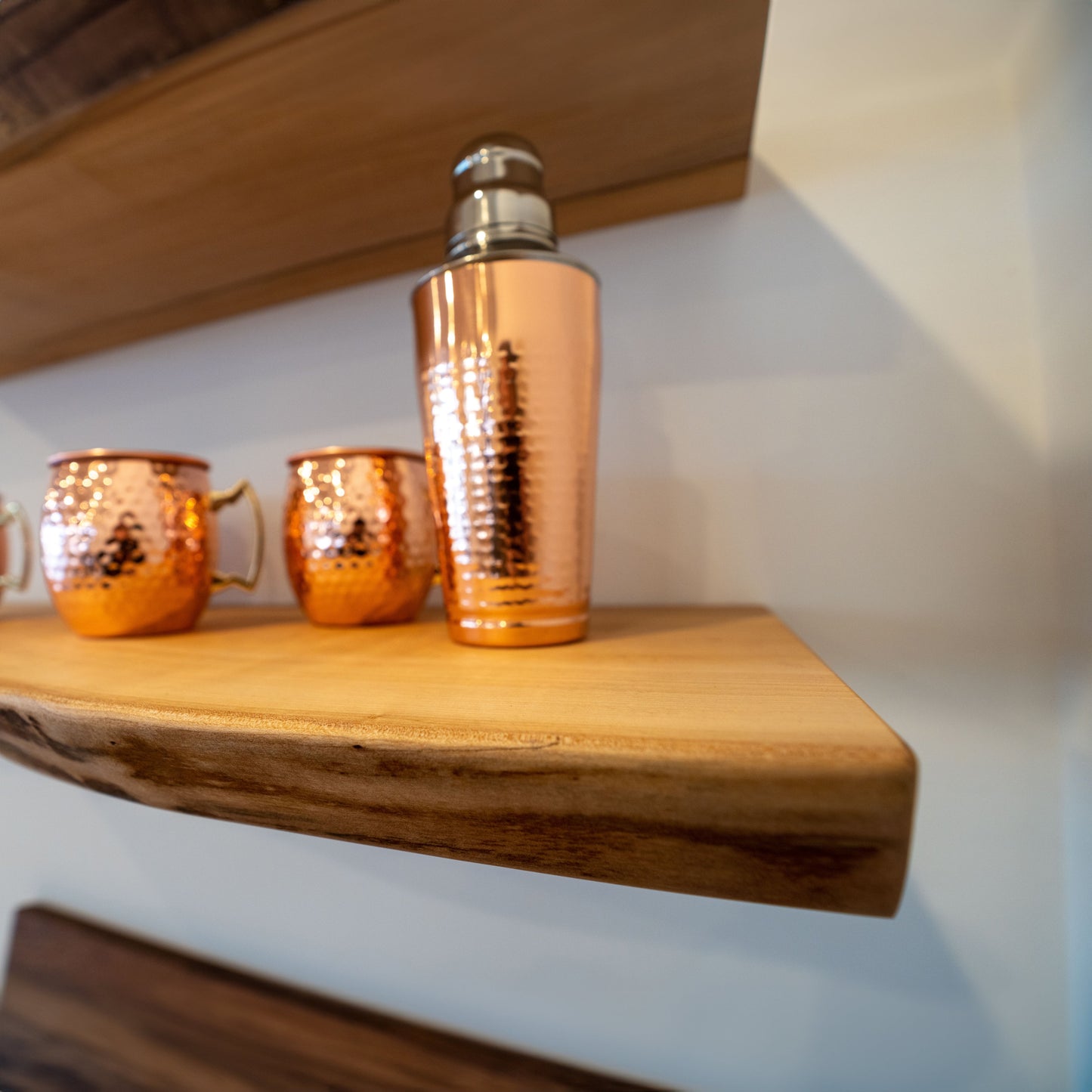 Live Edge Maple Wood Shelf – Handcrafted Natural Wall Shelf with Organic Design