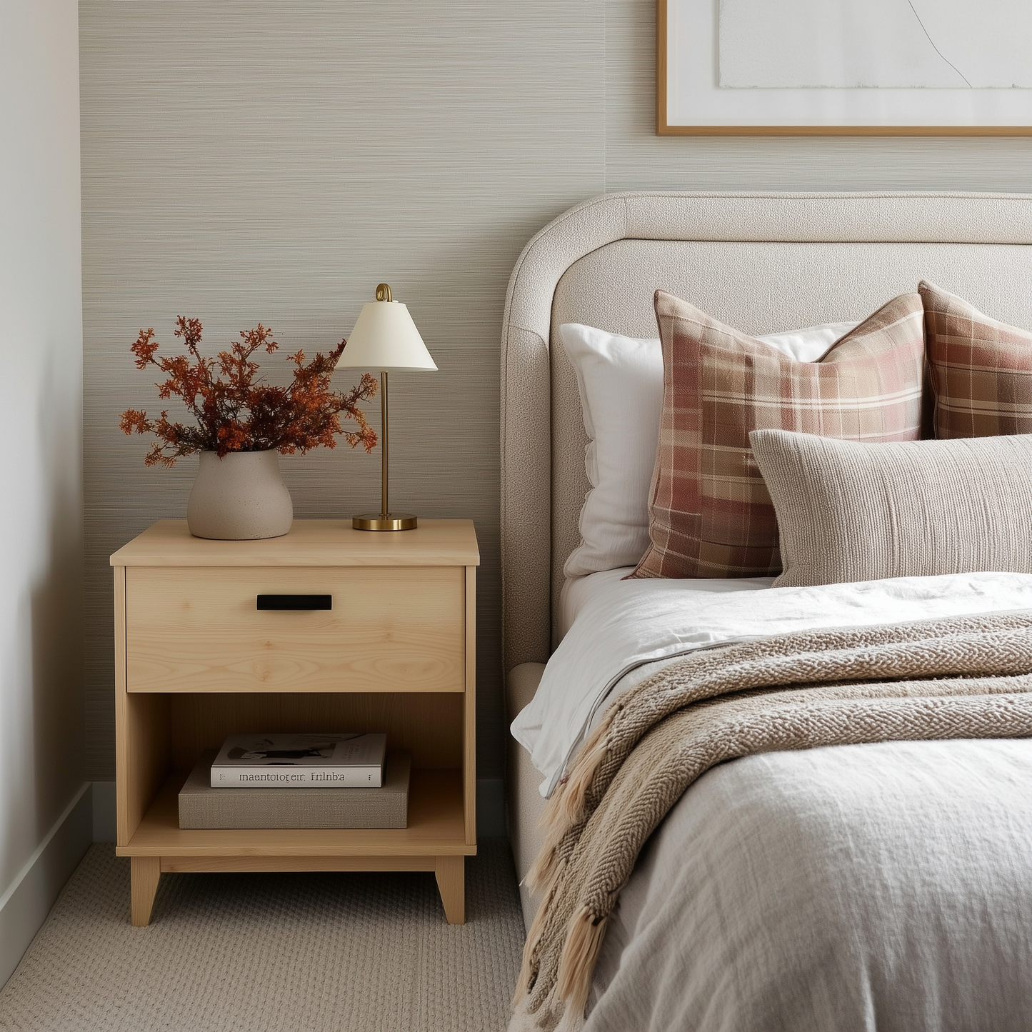 The Astoria Solid Wood Nightstand – Handcrafted Bedroom Side Table with Classic Design