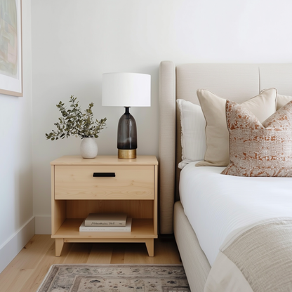 The Astoria Solid Wood Nightstand – Handcrafted Bedroom Side Table with Classic Design