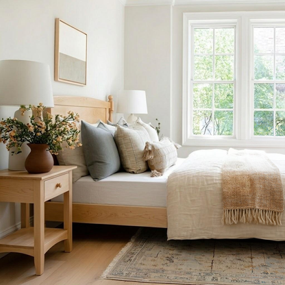 The Francis Walnut Bed Frame – Handcrafted Solid Wood Bed with Timeless Design