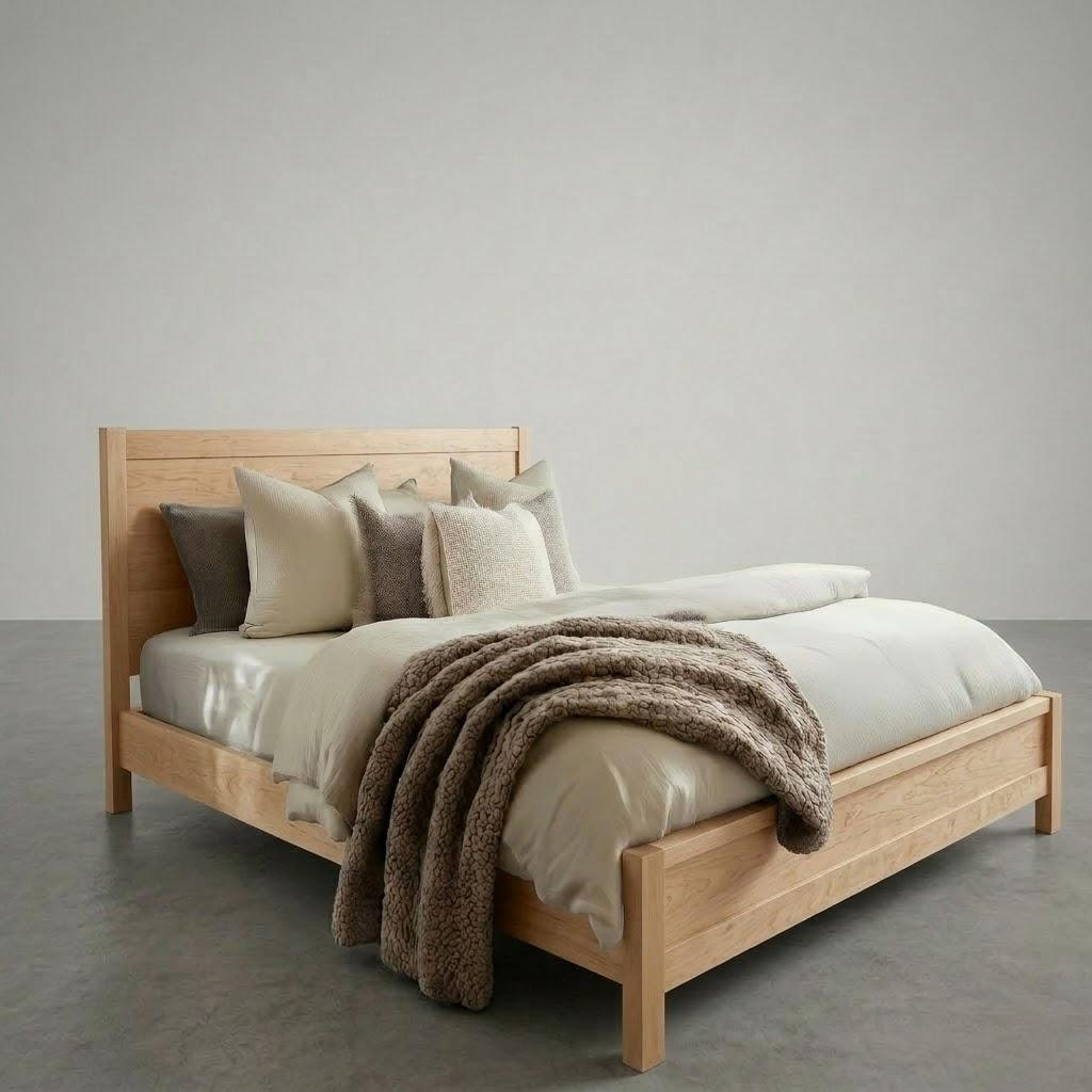 The Moore Walnut Bed Frame – Handcrafted Solid Wood Bed with Timeless Design