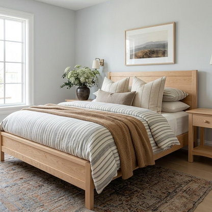 The Moore Walnut Bed Frame – Handcrafted Solid Wood Bed with Timeless Design