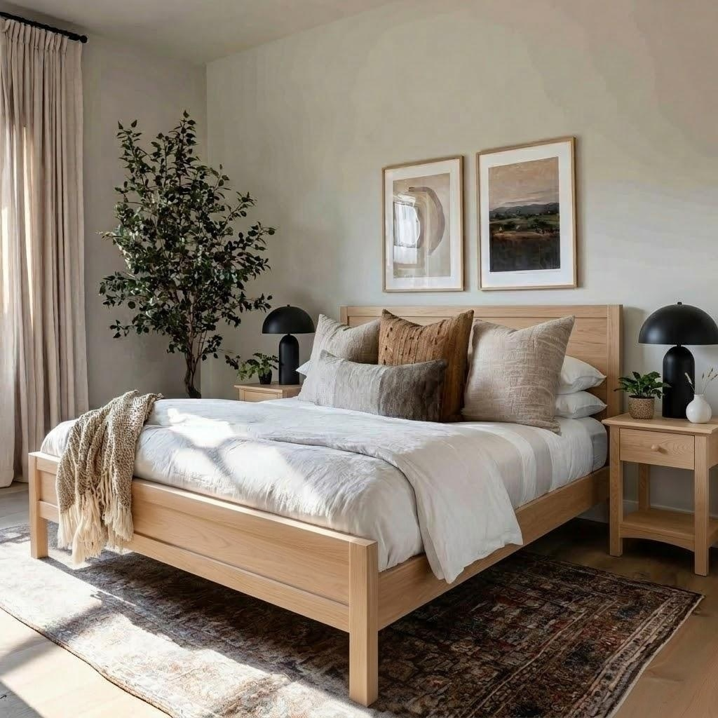 The Moore Walnut Bed Frame – Handcrafted Solid Wood Bed with Timeless Design