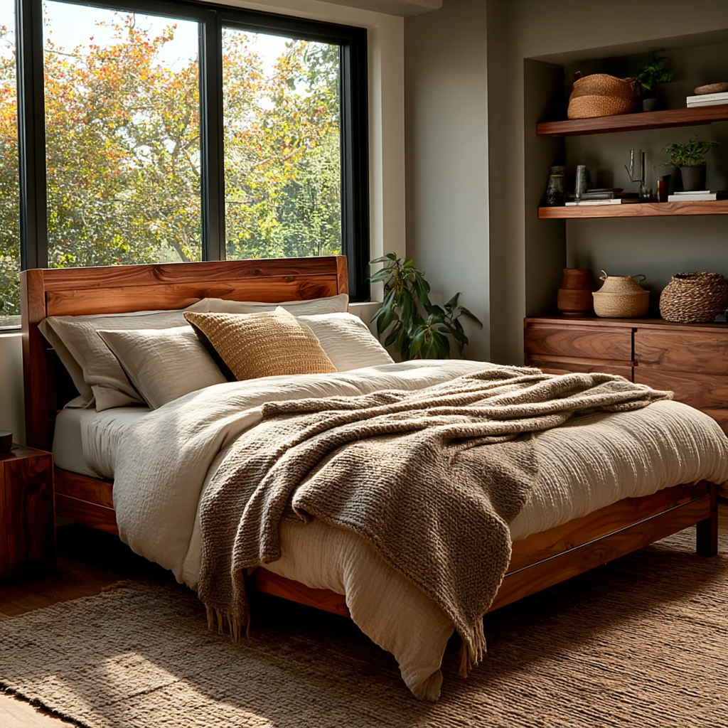 The Moore Walnut Bed Frame – Handcrafted Solid Wood Bed with Timeless Design