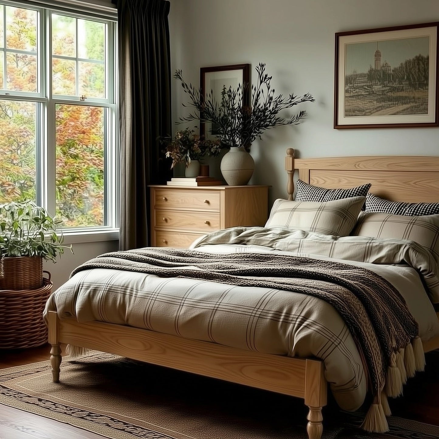 The Francis Walnut Bed Frame – Handcrafted Solid Wood Bed with Timeless Design