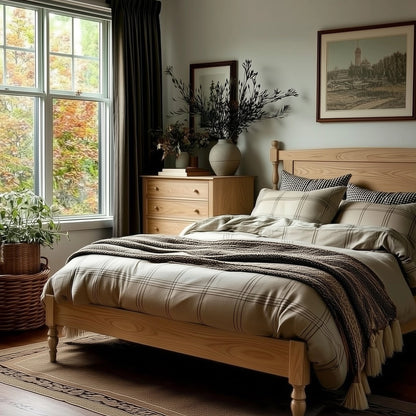 The Francis Walnut Bed Frame – Handcrafted Solid Wood Bed with Timeless Design
