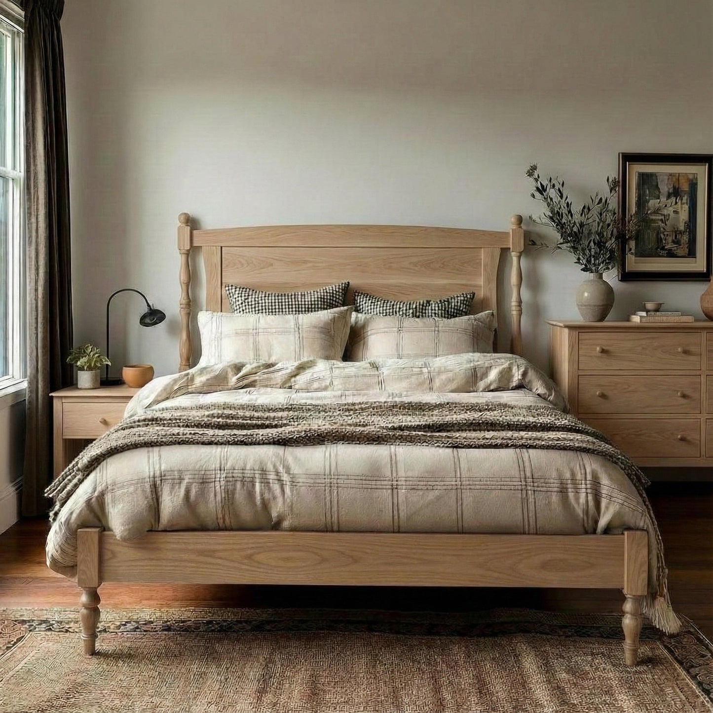 The Francis Walnut Bed Frame – Handcrafted Solid Wood Bed with Timeless Design