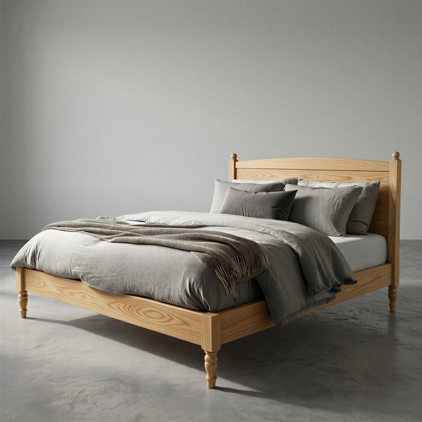 The Oliver Walnut Bed Frame – Handcrafted Solid Wood Bed with Timeless Design