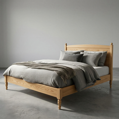 The Oliver Walnut Bed Frame – Handcrafted Solid Wood Bed with Timeless Design