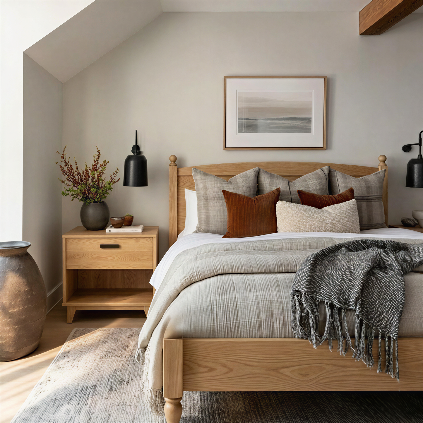 The Oliver Walnut Bed Frame – Handcrafted Solid Wood Bed with Timeless Design