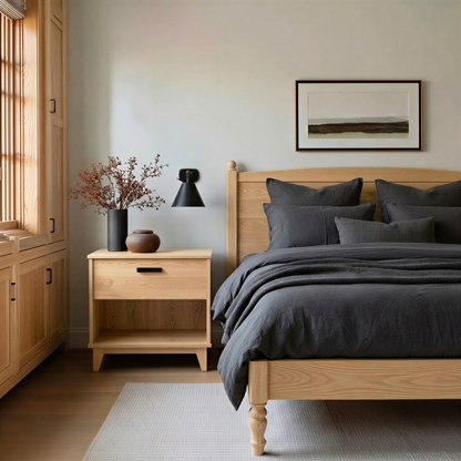 The Oliver Walnut Bed Frame – Handcrafted Solid Wood Bed with Timeless Design