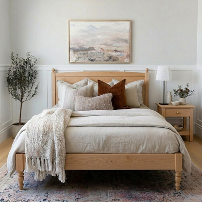 The Oliver Walnut Bed Frame – Handcrafted Solid Wood Bed with Timeless Design