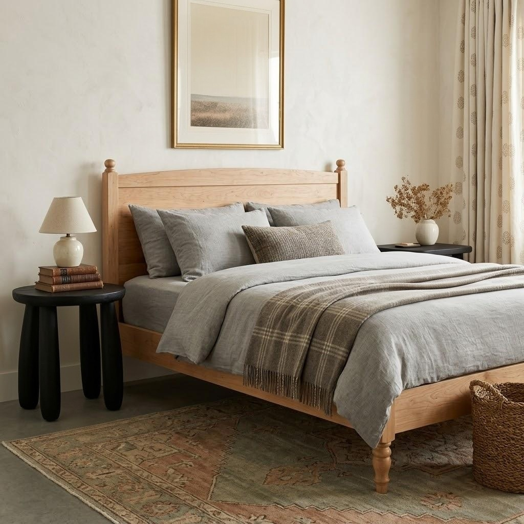 The Oliver Walnut Bed Frame – Handcrafted Solid Wood Bed with Timeless Design