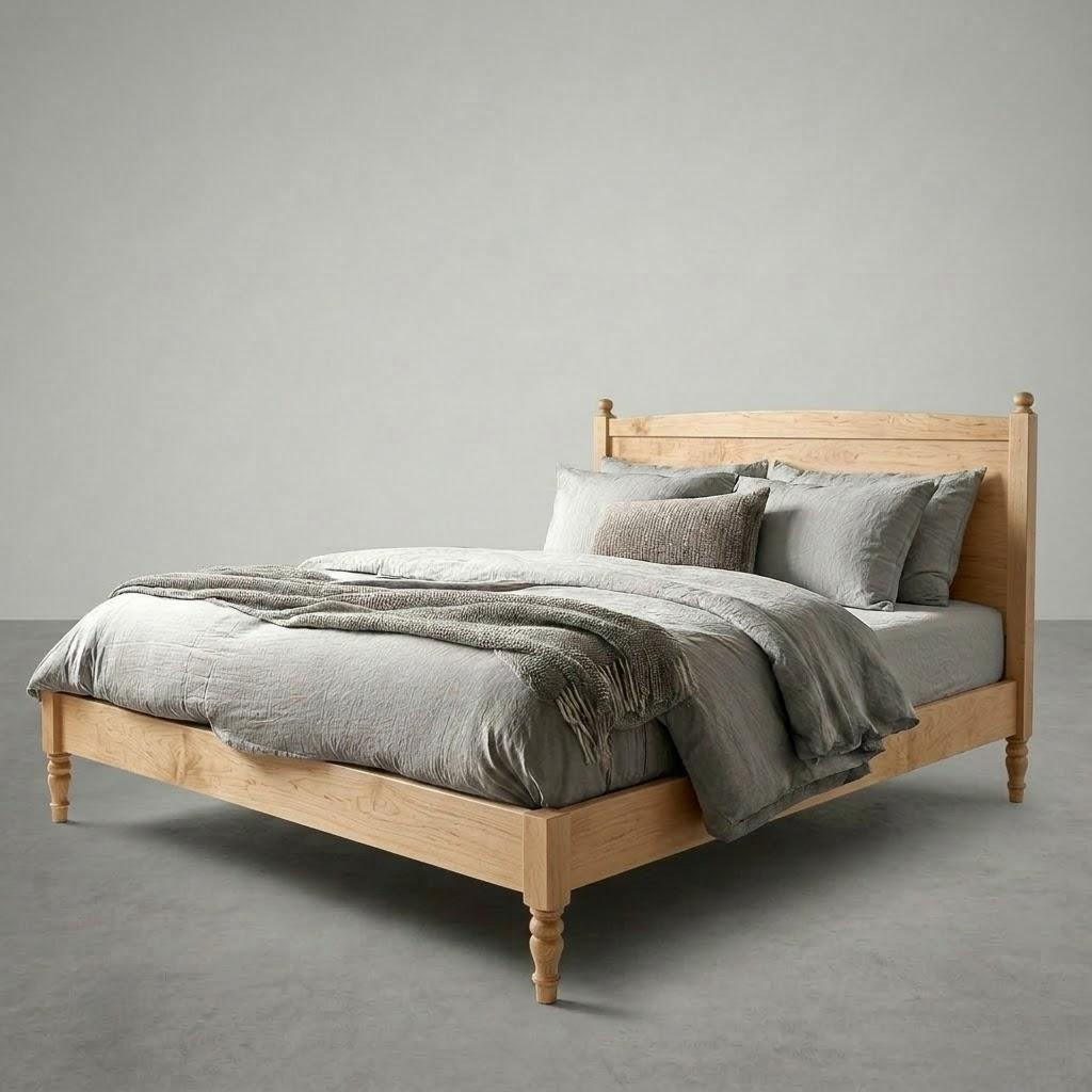 The Oliver Walnut Bed Frame – Handcrafted Solid Wood Bed with Timeless Design