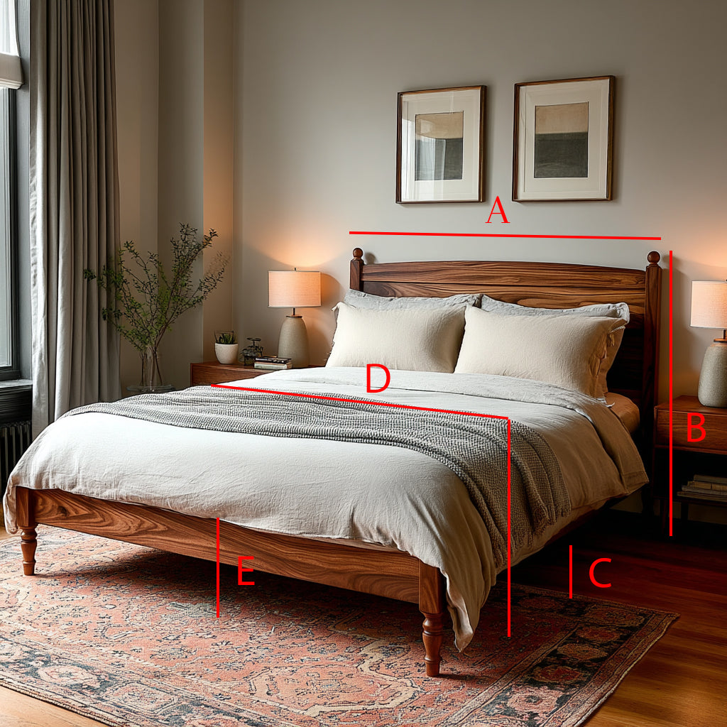 The Oliver Walnut Bed Frame – Handcrafted Solid Wood Bed with Timeless Design