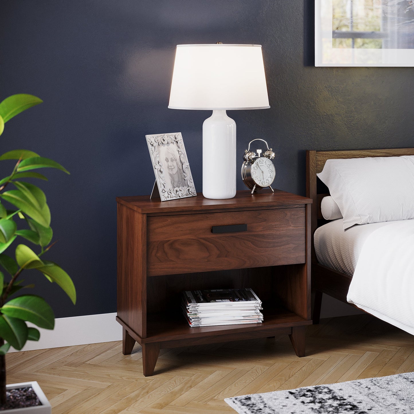 The Astoria Solid Wood Nightstand – Handcrafted Bedroom Side Table with Classic Design