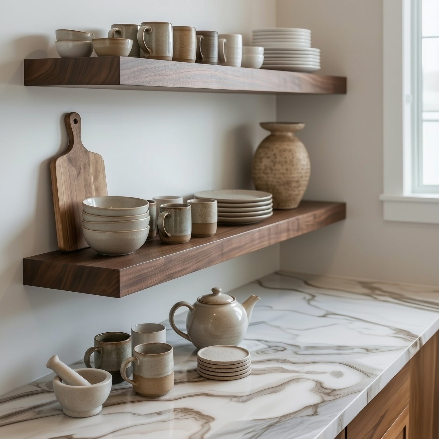 Walnut Floating Wall Shelf – Handcrafted Solid Wood Shelf with Modern Minimal Design