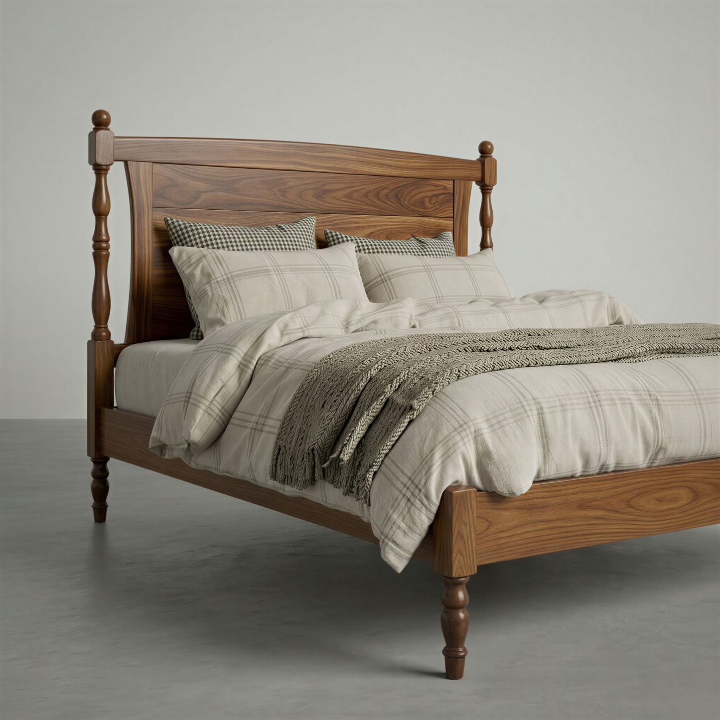 The Francis Walnut Bed Frame – Handcrafted Solid Wood Bed with Timeless Design
